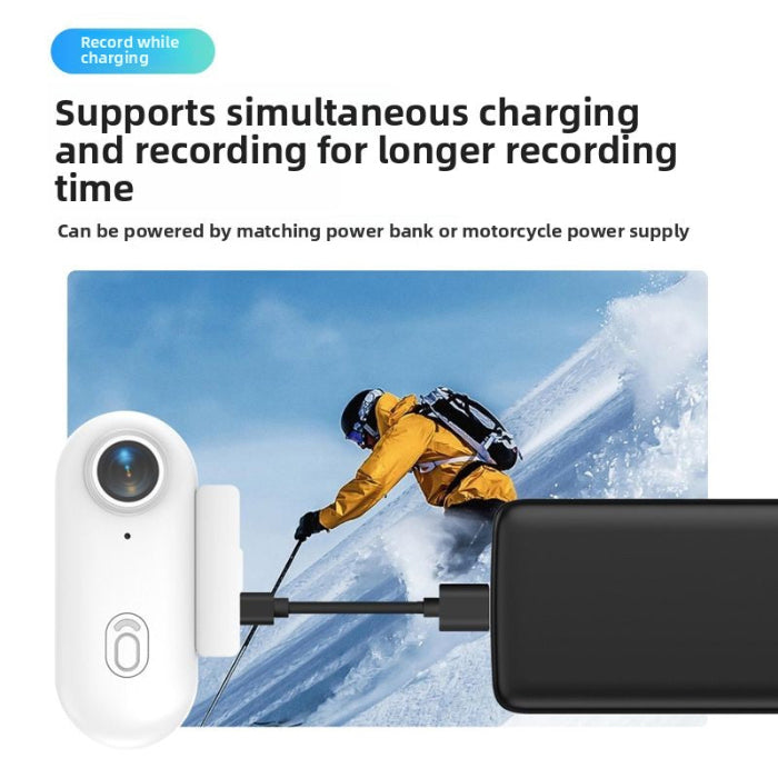 Camera device with power bank attachment for simultaneous charging and recording